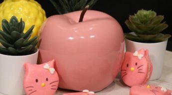 macarons roses en forme de chat