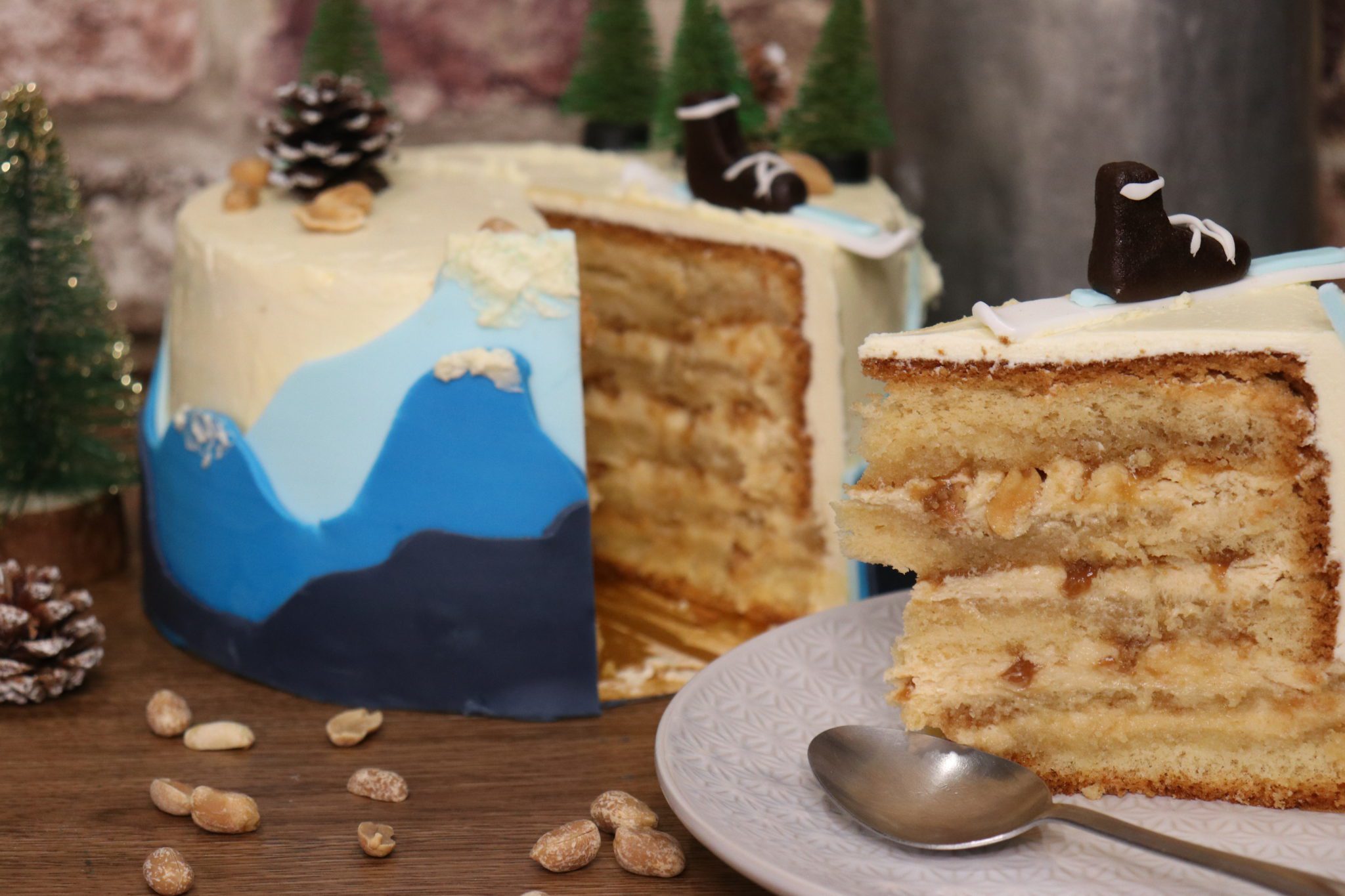 Layer cake caramel cacahuètes Cerfdellier le Blog