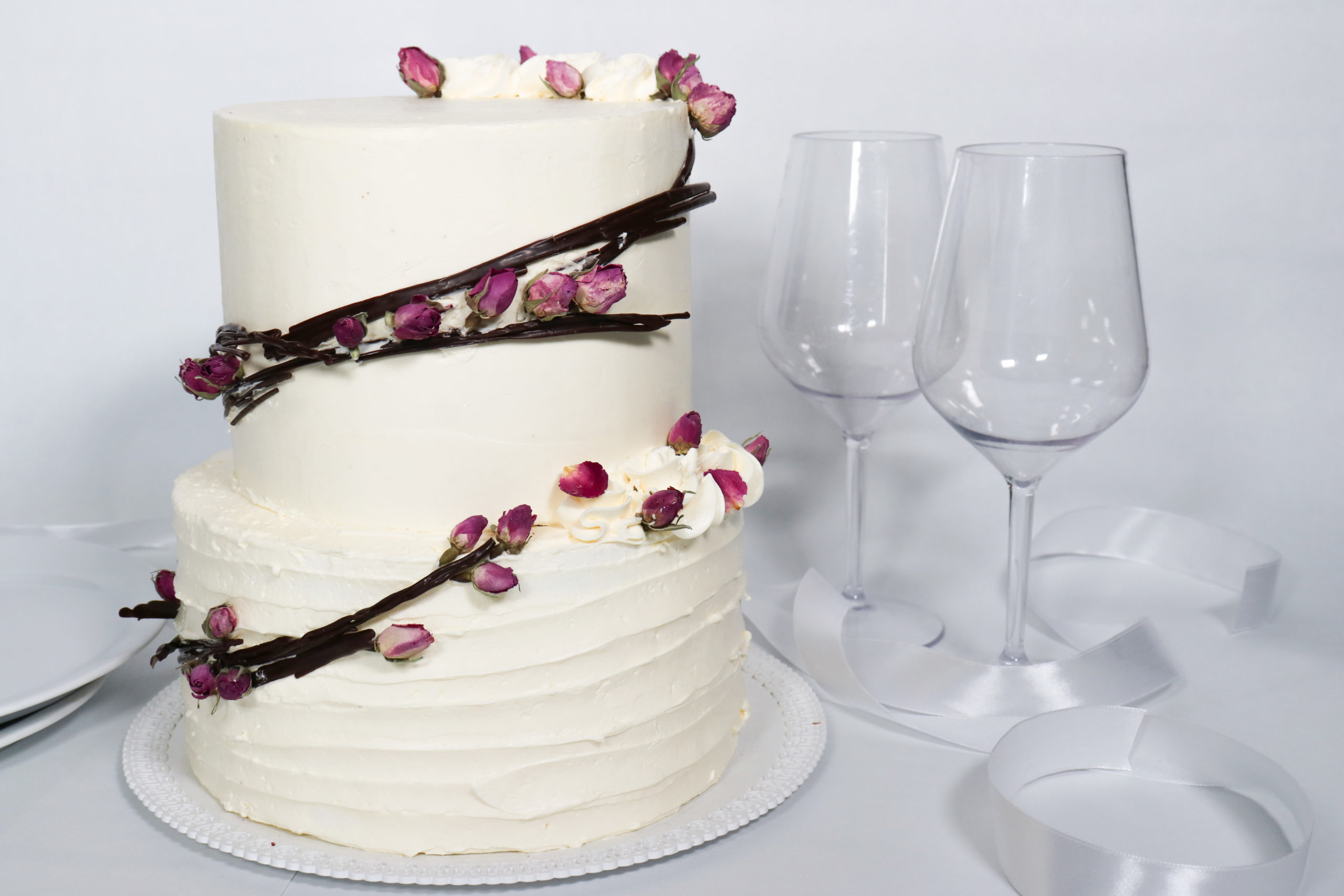 Wedding cake abricot lavande