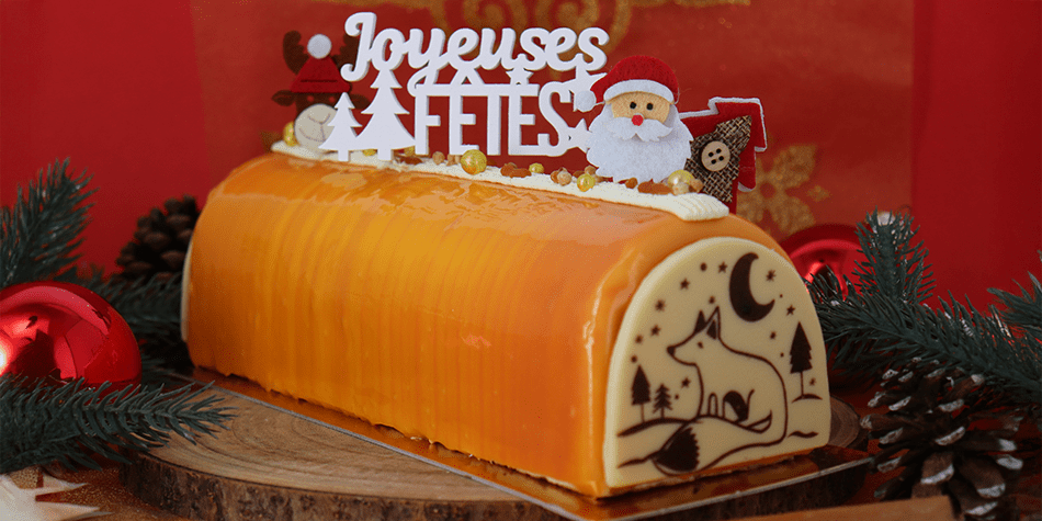 bûche banane caramel et vanille