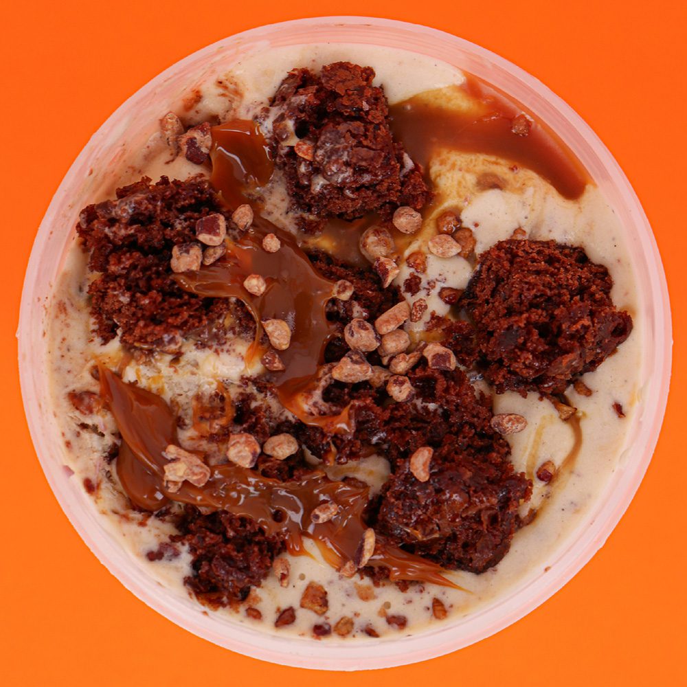 glace pecan brownie caramel vue de haut